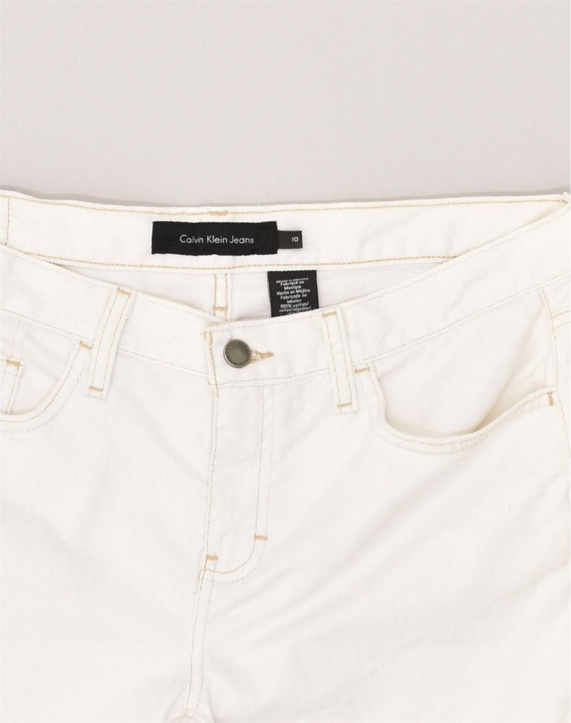 CALVIN KLEIN Womens Hot Pants US 10 Large W34 White Cotton | Vintage Calvin Klein | Thrift | Second-Hand Calvin Klein | Used Clothing | Messina Hembry 