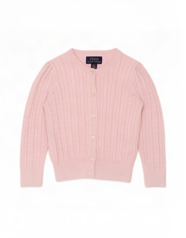 Polo Ralph Lauren Girls Cardigan Sweater 2-3 Years Pink Cotton