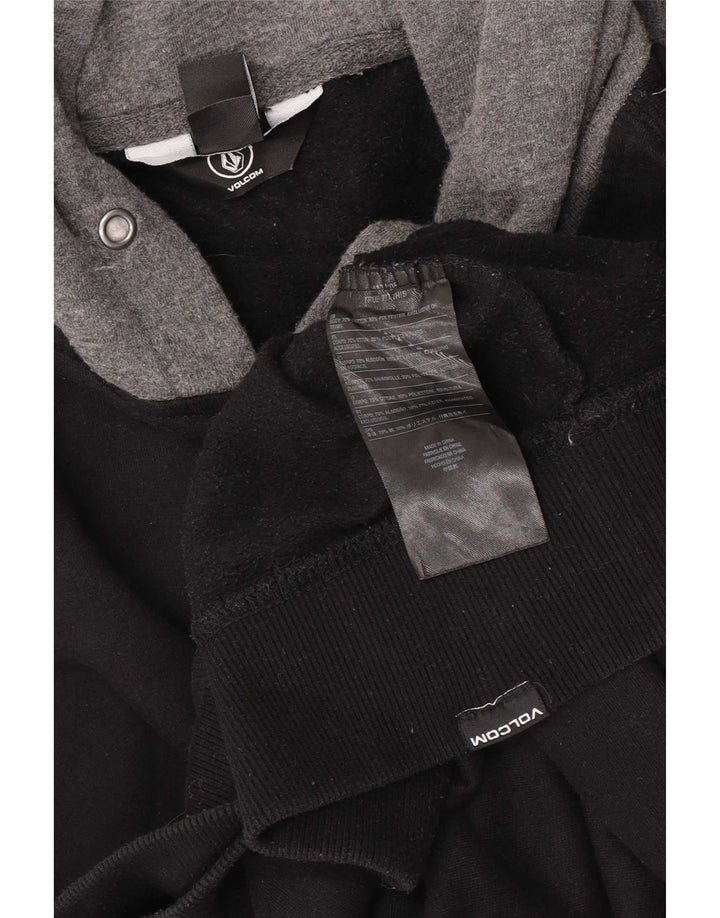 Volcom Mens Hoodie Jumper 2XL Black Colourblock Cotton