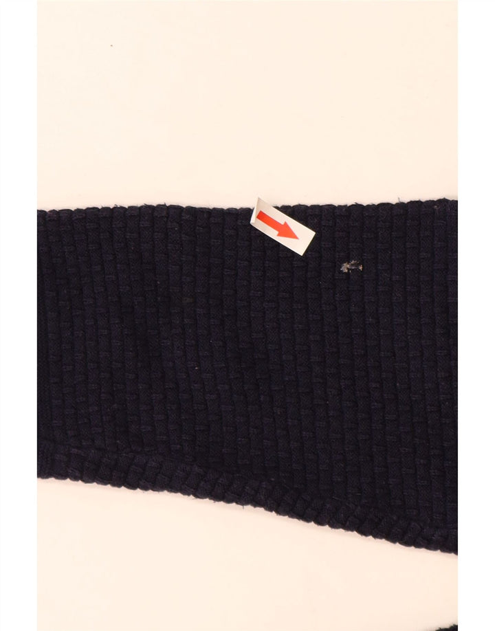 Ted Baker Mens Crew Neck Jumper Sweater Size 3 Medium Navy Blue Cotton