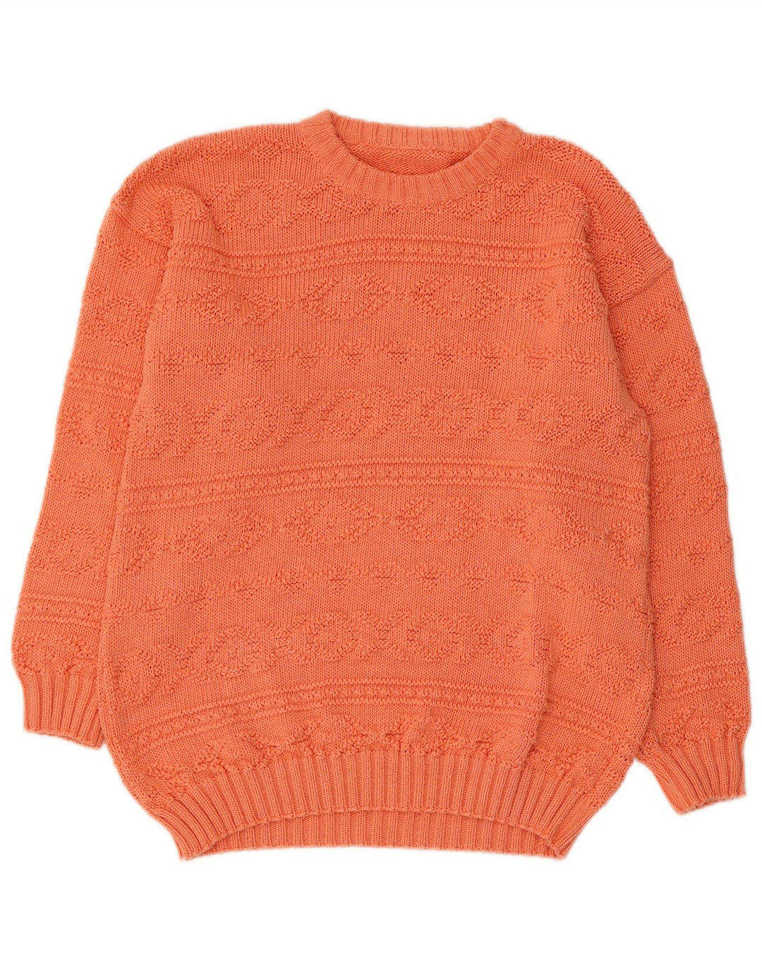 VINTAGE Womens Boat Neck Jumper Sweater UK 12 Medium Orange
