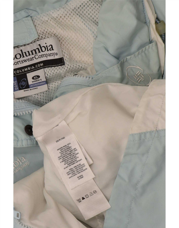 Columbia Womens Rain Jacket UK 18 XL Blue Colourblock Nylon