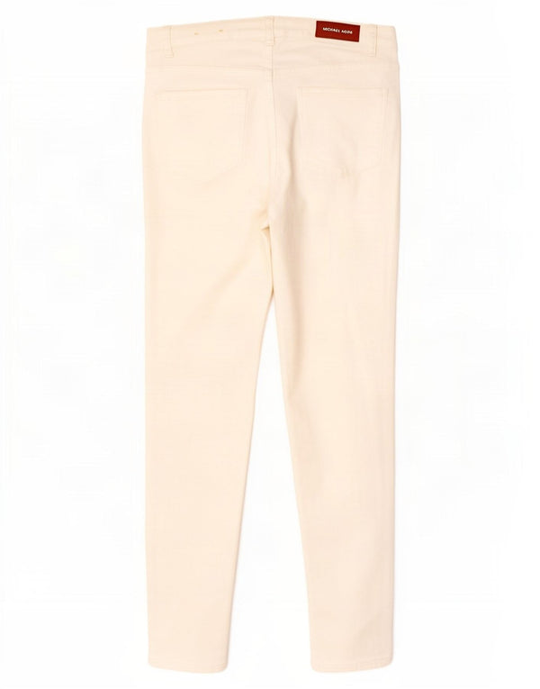 Michael Kors Womens Izzy Skinny Jeans US 10 Large W30 L30 White Cotton