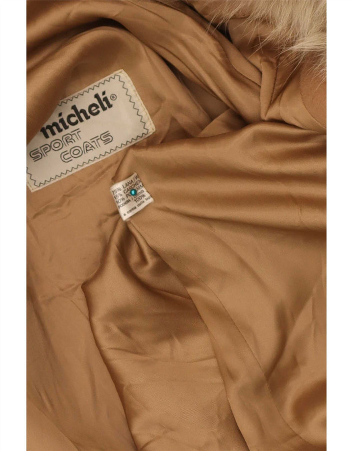 Micheli Womens Overcoat UK 14 Medium Brown Wool