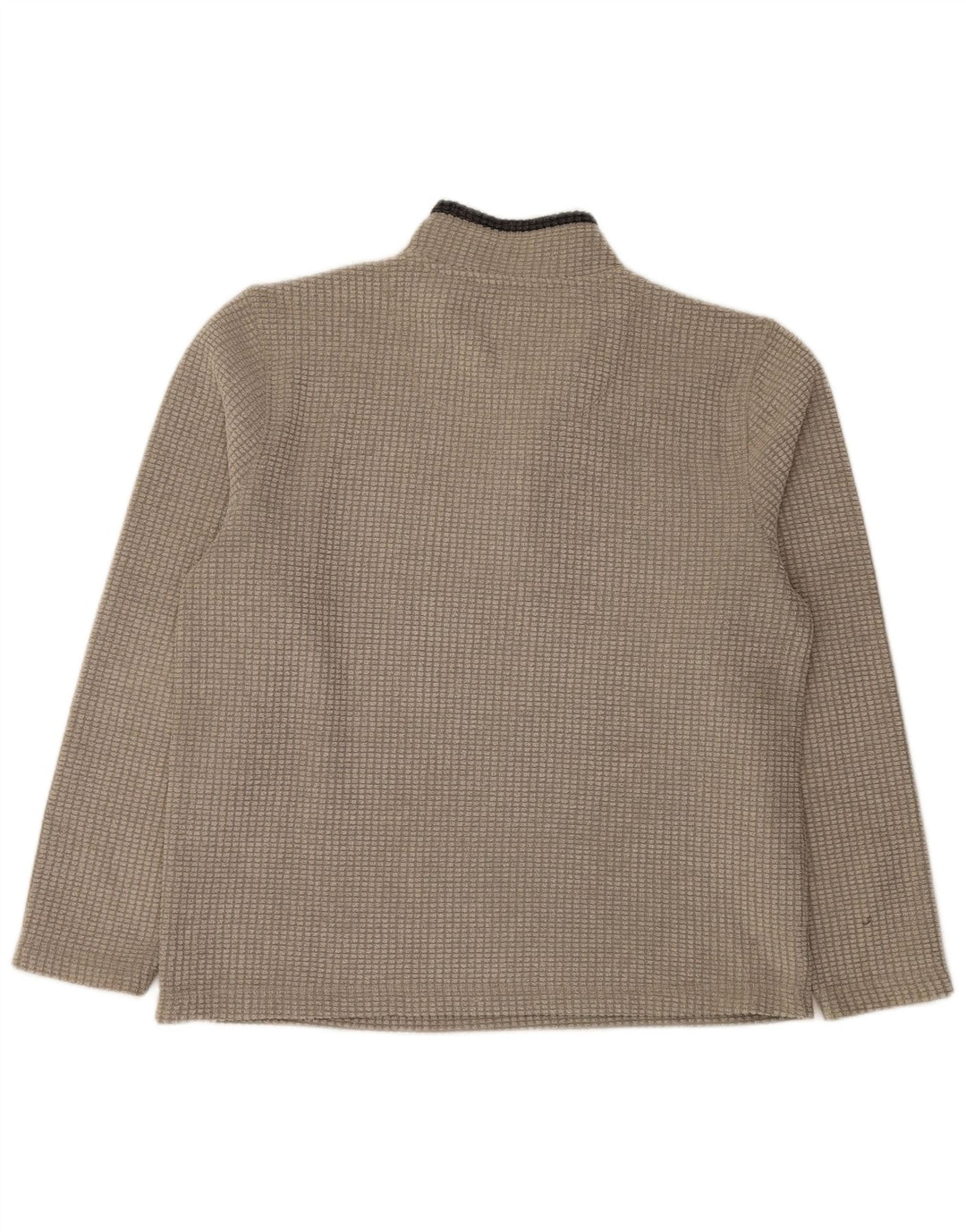 Weird Fish Mens Zip Neck Jumper Sweater Large Beige Polyester