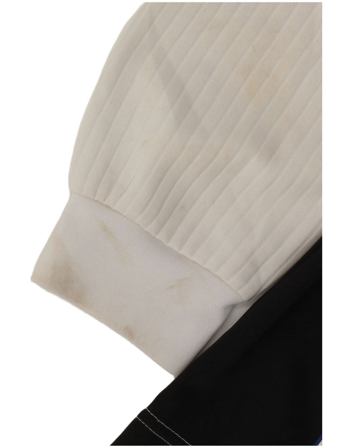 Kronos Mens Graphic Long Sleeve Rugby Polo Shirt XL White Polyester