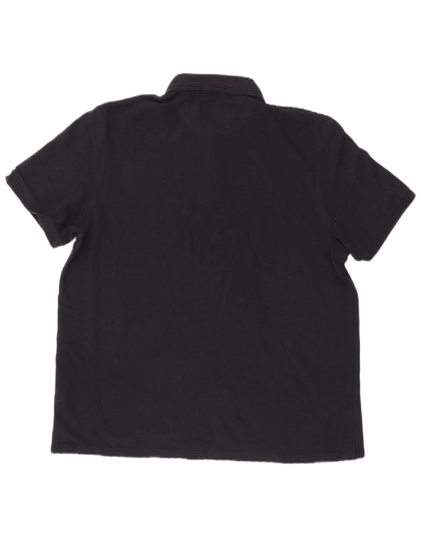 Ted Baker Mens Polo Shirt Size 6 2XL Navy Blue Cotton