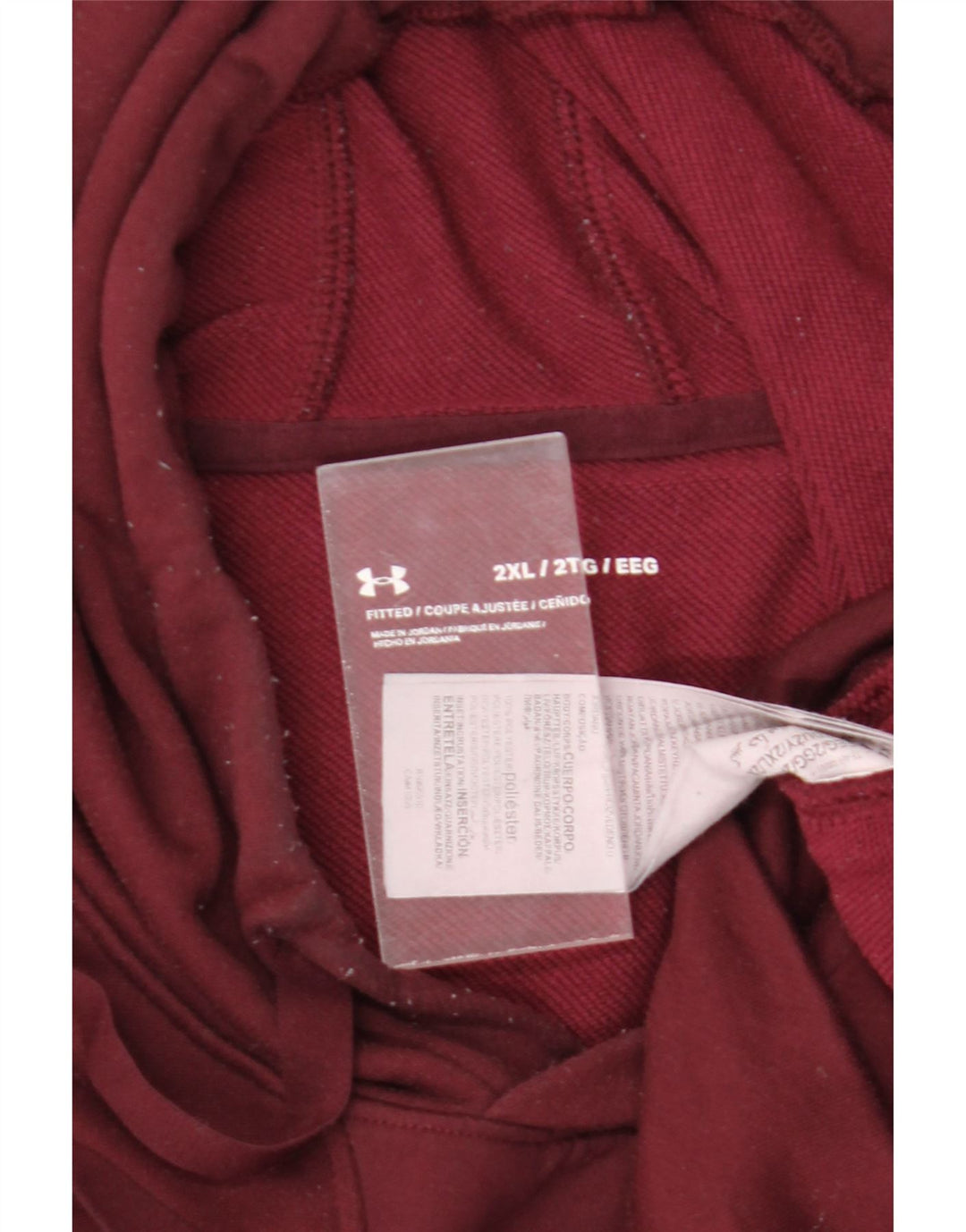Under Armour Mens Hoodie Jumper 2XL Burgundy Polyester