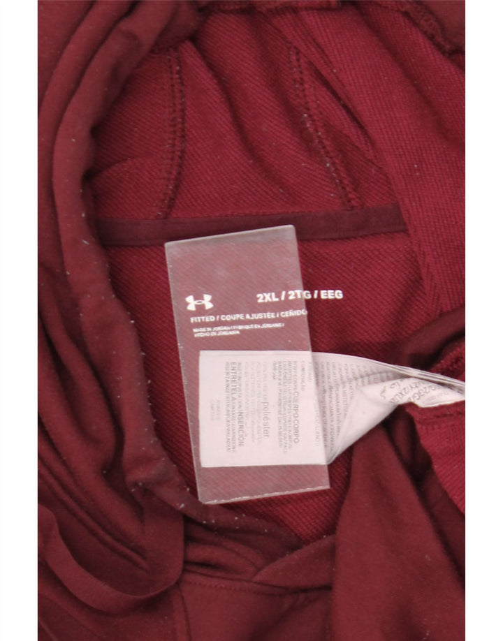 Under Armour Mens Hoodie Jumper 2XL Burgundy Polyester