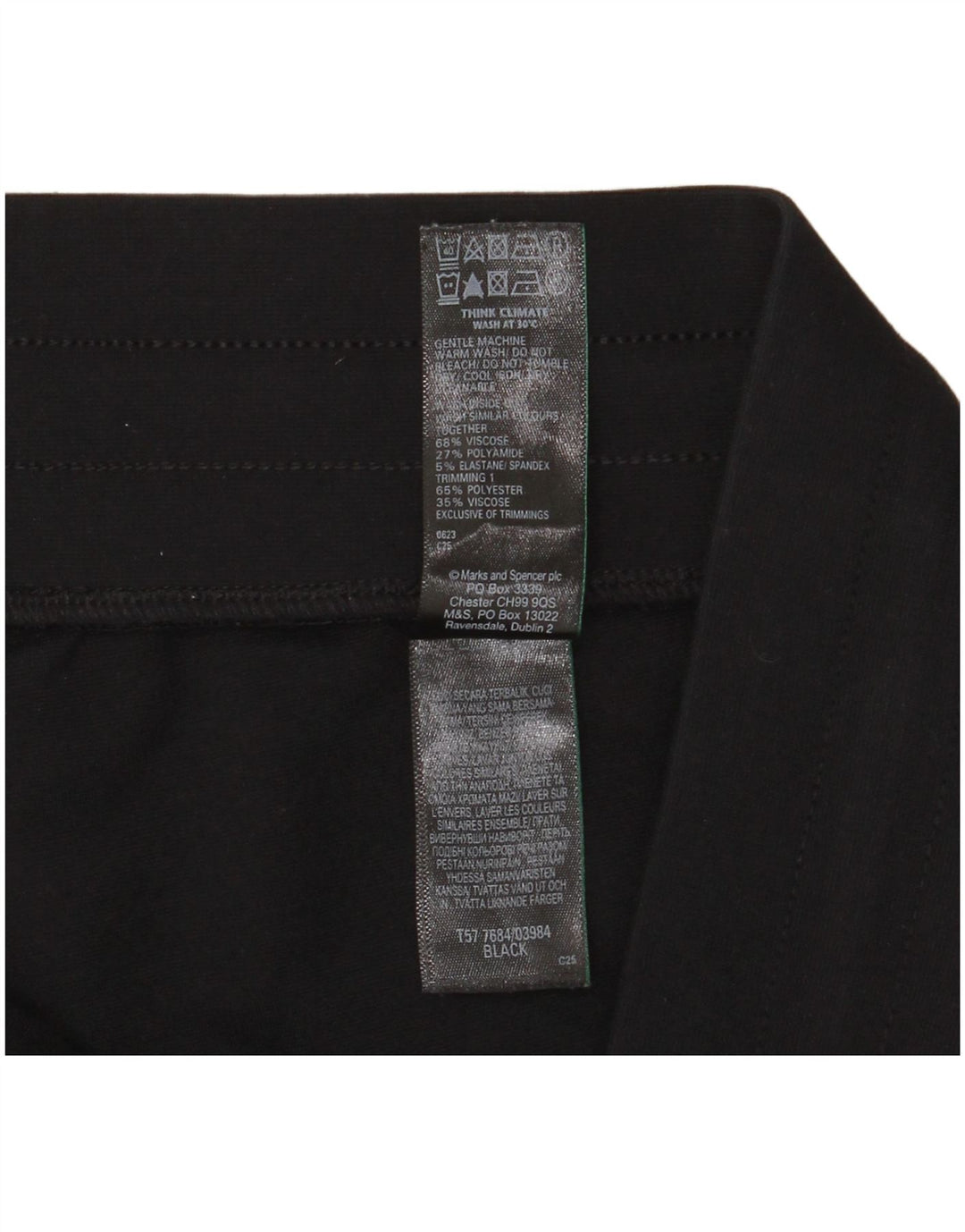 Marks & Spencer Womens Tracksuit Trousers UK 16 Large Black Colourblock