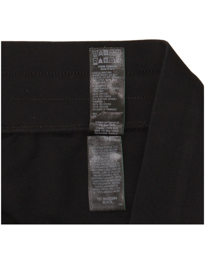 Marks & Spencer Womens Tracksuit Trousers UK 16 Large Black Colourblock
