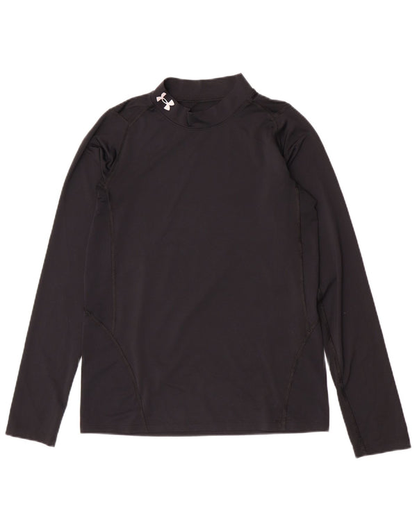 Under Armour Boys Heat Gear Top Long Sleeve 13-14 Years XL Black