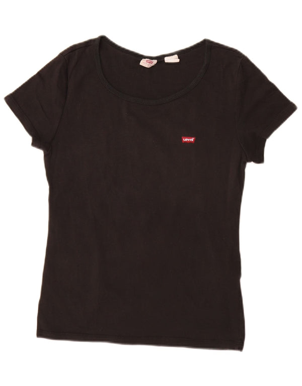 Levi's Womens T-Shirt Top UK 12 Medium Black Cotton