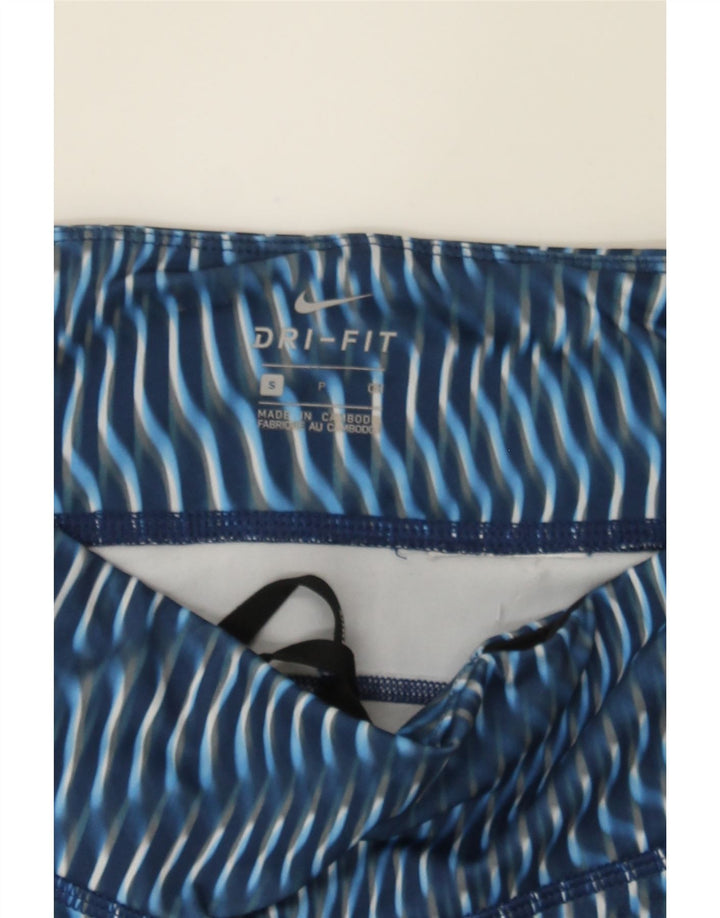 NIKE Womens Dri Fit Leggings UK 10 Small  Blue Striped Vintage Nike and Second-Hand Nike from Messina Hembry 