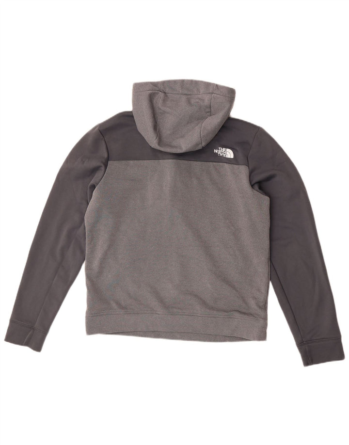 The North Face Mens Zip Neck Hoodie Jumper Medium Grey Polyester