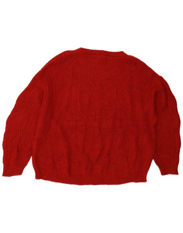 Joules Womens Relaxed Fit Crew Neck Jumper Sweater UK 16 Large Red