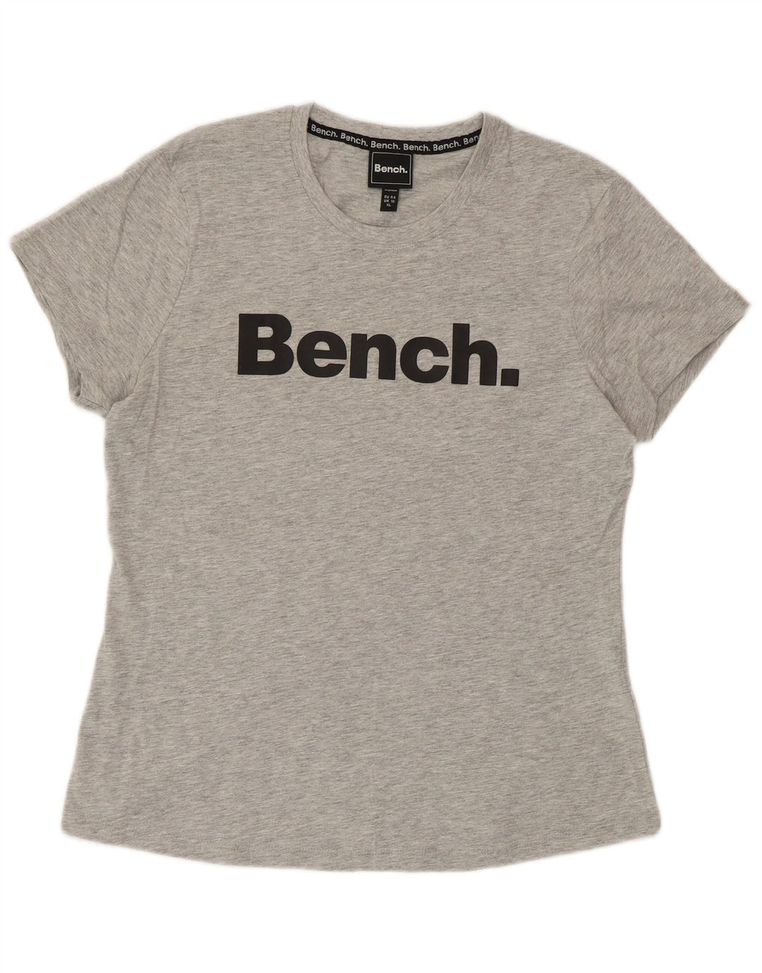 BENCH Womens Graphic T-Shirt Top UK 16 Large Grey Flecked Cotton