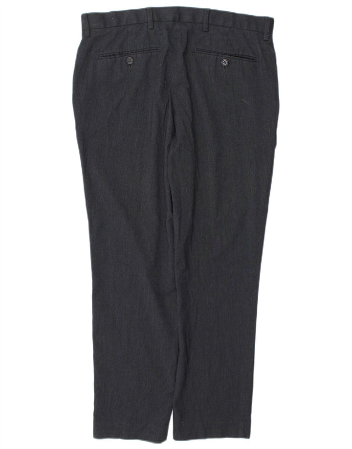 Marks & Spencer Mens Slim Fit Chino Trousers W34 L29 Navy Blue Polyester