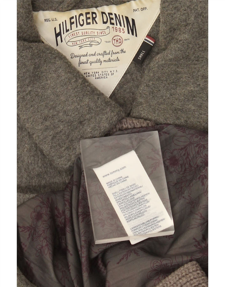 Tommy Hilfiger Womens Overcoat UK 10 Small Grey Wool