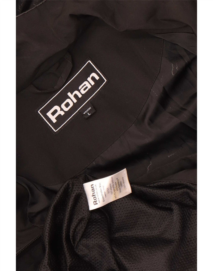 Rohan Womens Hooded Longline Raincoat UK 16 Large Black Polyester