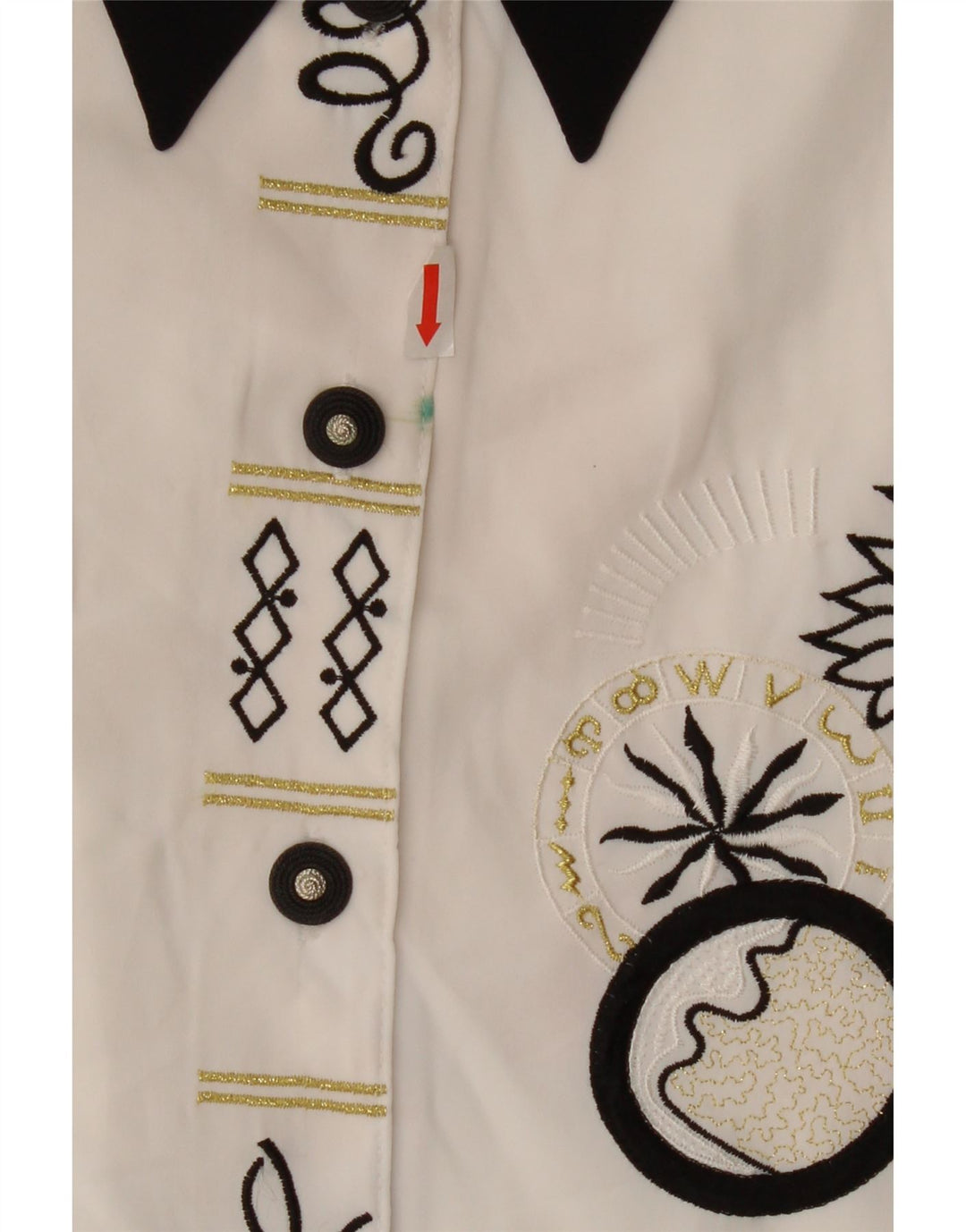 Yessica Womens Graphic Shirt EU 40 Medium White Geometric Polyester