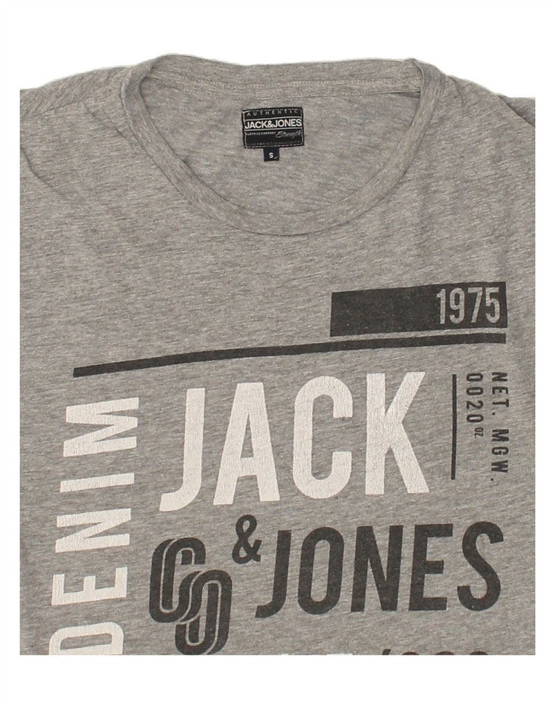 JACK & JONES Mens Graphic T-Shirt Top Small Grey Cotton | Vintage Jack & Jones | Thrift | Second-Hand Jack & Jones | Used Clothing | Messina Hembry 