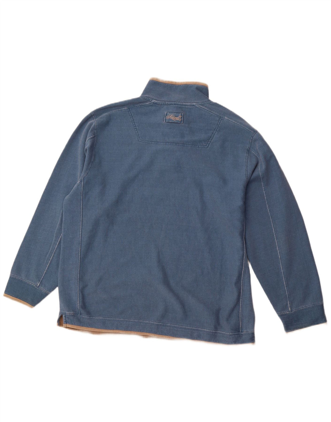 ANIMAL Mens Button Neck Sweatshirt Jumper XL Blue Cotton