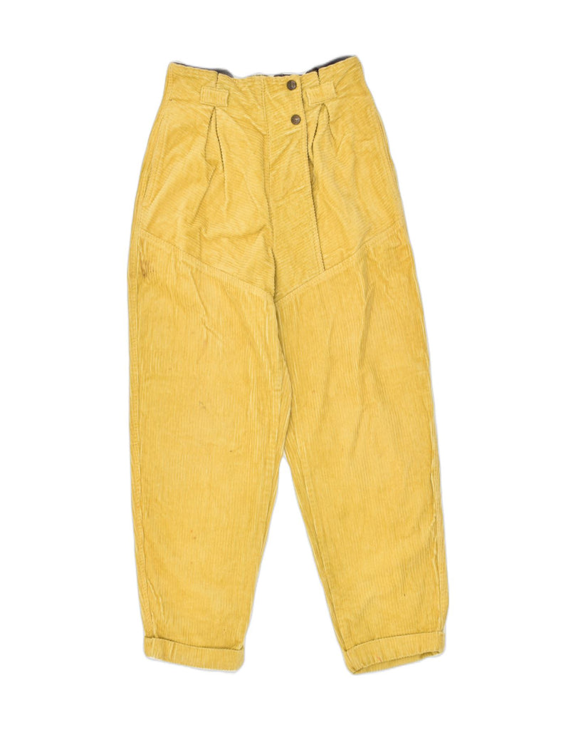 LEMON Girls Pegged Corduroy Trousers 13-14 Years W25 L26 Yellow Cotton | Vintage Lemon | Thrift | Second-Hand Lemon | Used Clothing | Messina Hembry 