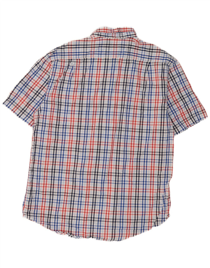 Izod Mens Short Sleeve Shirt Large Multicoloured Check Cotton