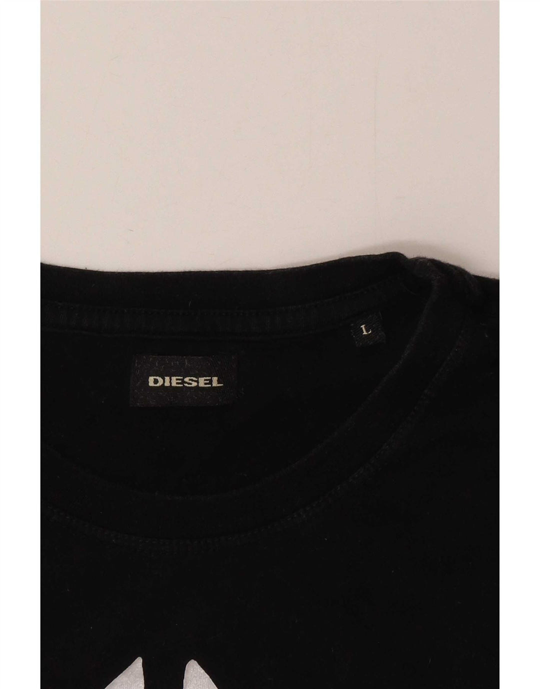 Diesel Mens Graphic T-Shirt Top Large Black