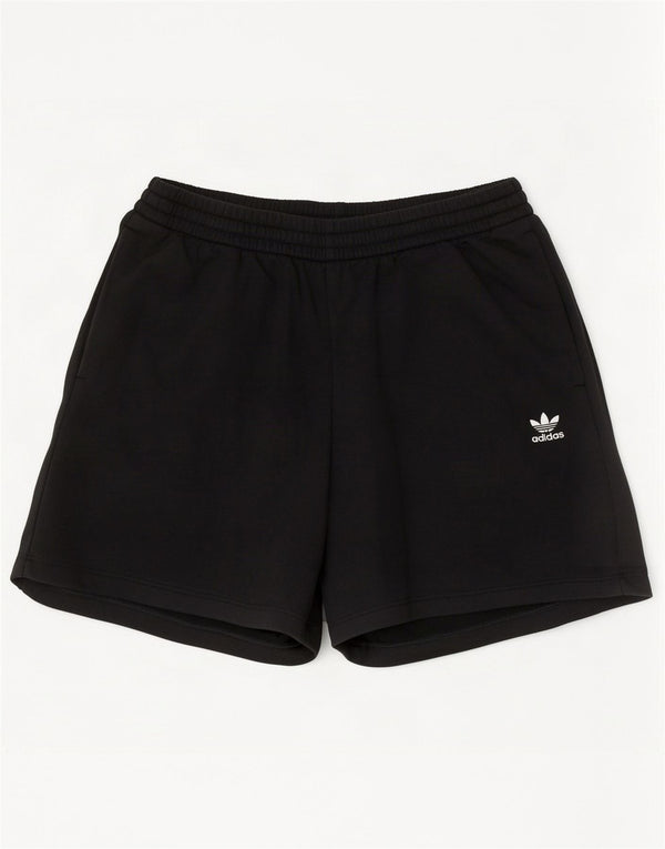 Adidas Womens Sport Shorts UK 12 Medium Black Cotton