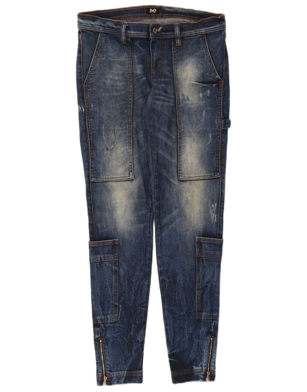 Dolce & Gabbana Womens Distressed Skinny Jeans IT 40 Small W30 L30 Blue
