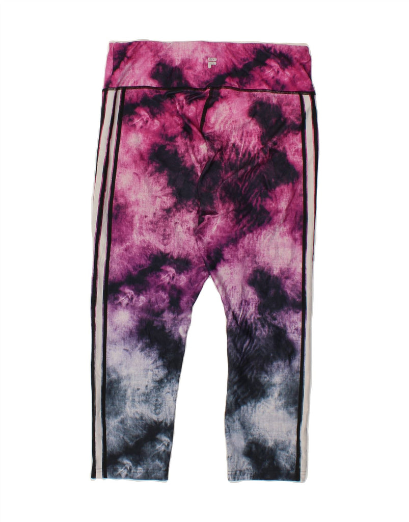 FILA Womens Leggings UK 14 Large  Multicoloured Tie Dye Polyester Vintage Fila and Second-Hand Fila from Messina Hembry 