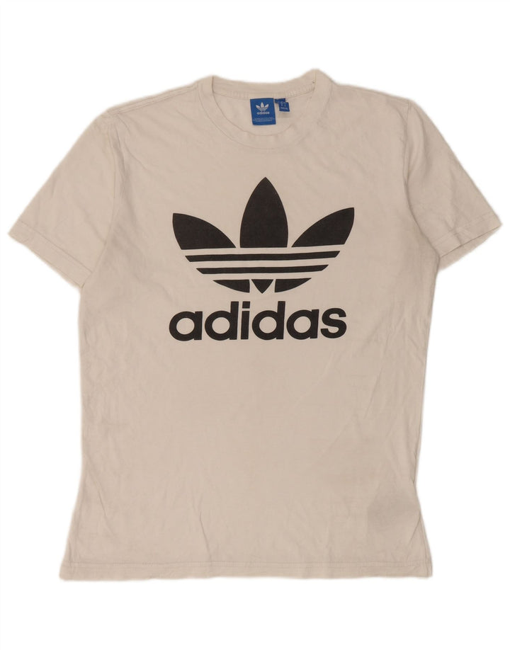 Adidas Mens Graphic T-Shirt Top Medium White Cotton
