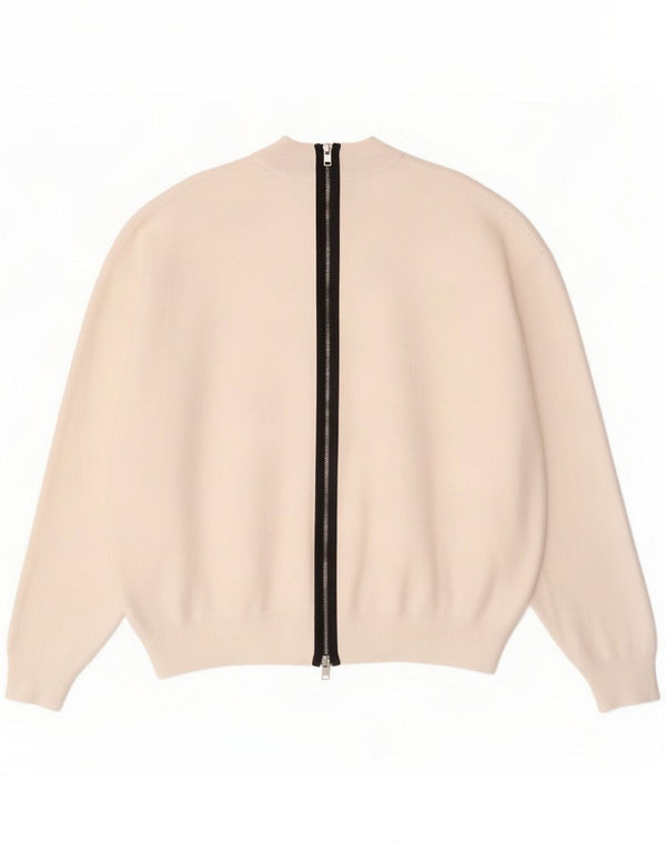Zara Womens Oversized Cardigan Sweater UK 14 Medium White Viscose