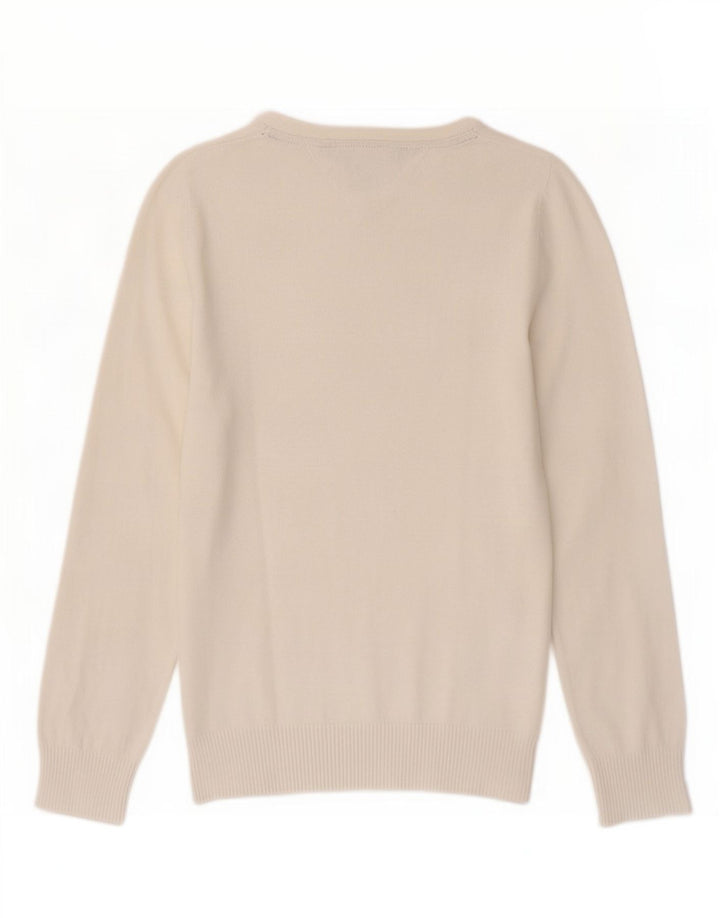 Tommy Hilfiger Womens Boat Neck Jumper Sweater UK 12 Medium White