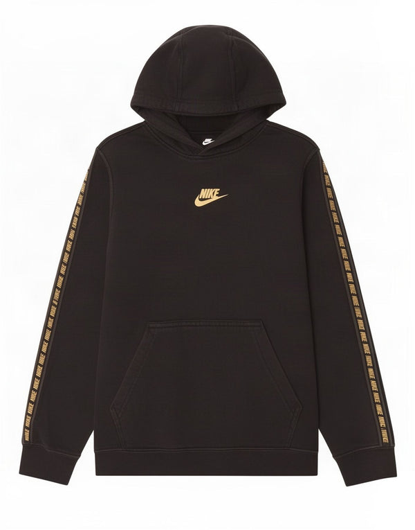 Nike Boys Graphic Hoodie Jumper 10-11 Years Medium Black Cotton