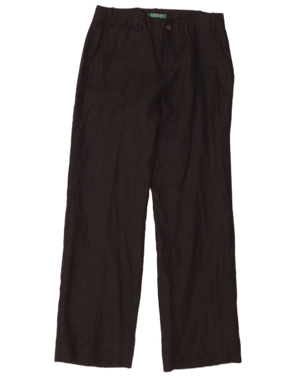 Ralph Lauren Womens Wide Leg Chino Trousers US 4 Small W32 L33 Black Linen