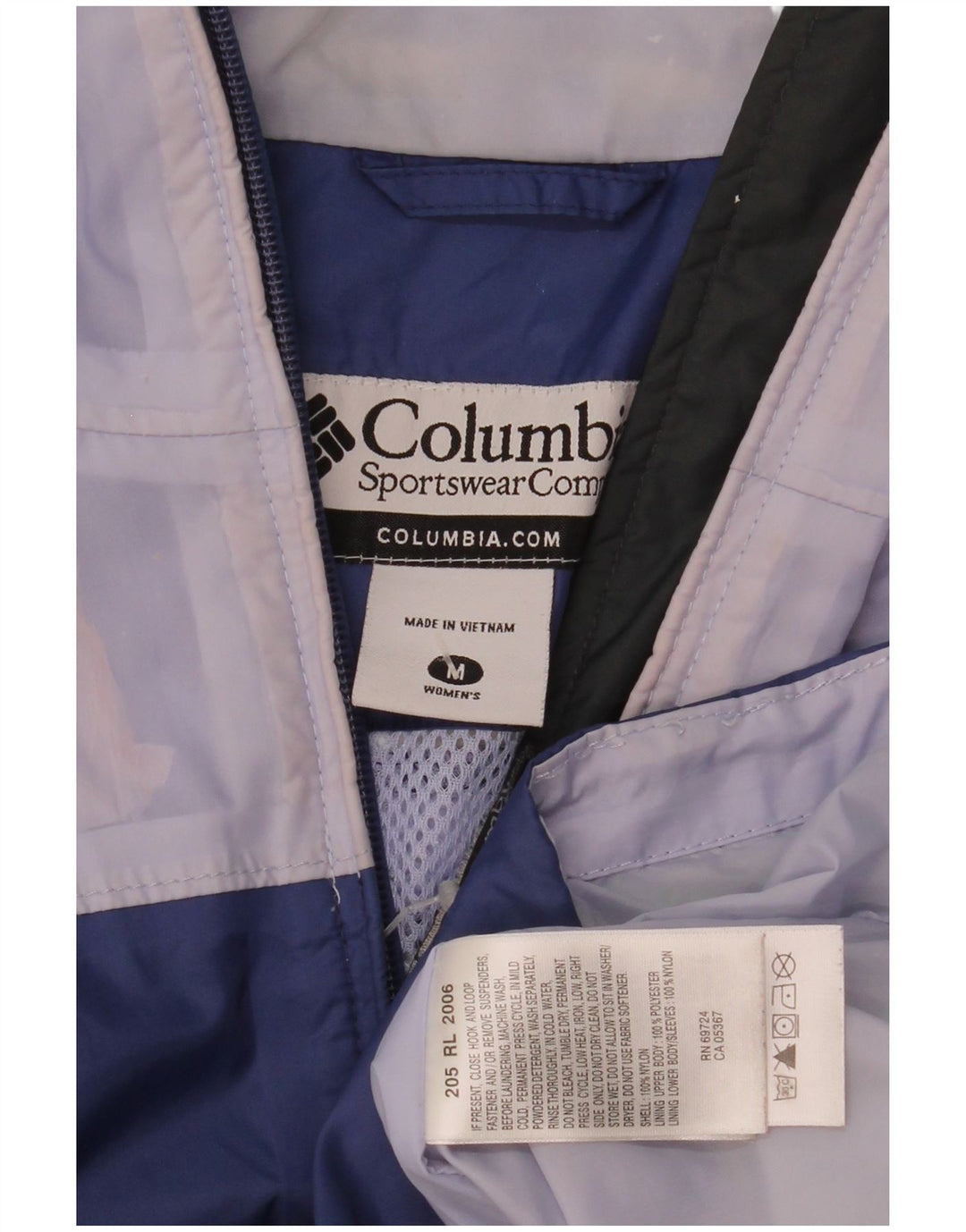 Columbia Womens Omni-Tech Hooded Rain Jacket UK 14 Medium Blue Colourblock