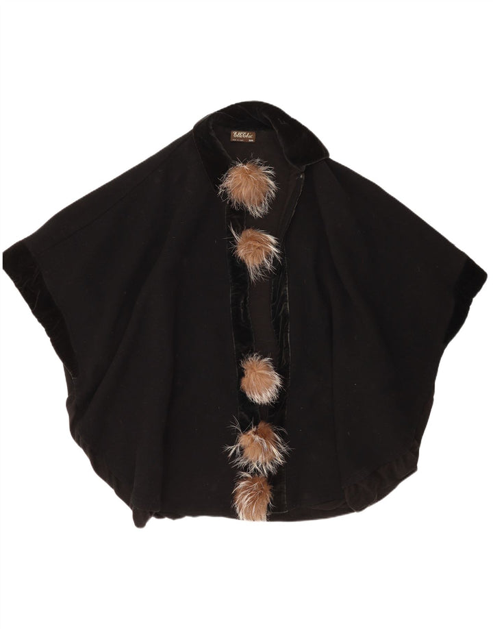 Vintage Womens Oversized Cape Coat One Size Black