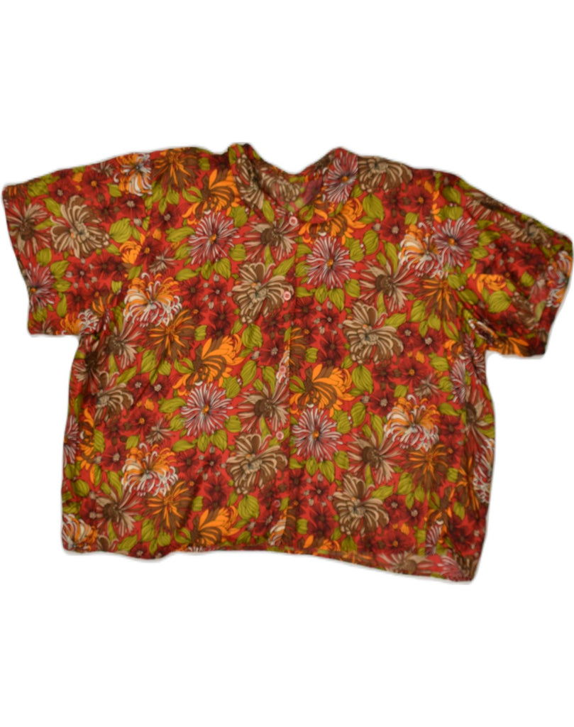 VINTAGE Womens Crop Shirt Blouse UK 20 2XL Multicoloured Floral | Vintage Vintage | Thrift | Second-Hand Vintage | Used Clothing | Messina Hembry 