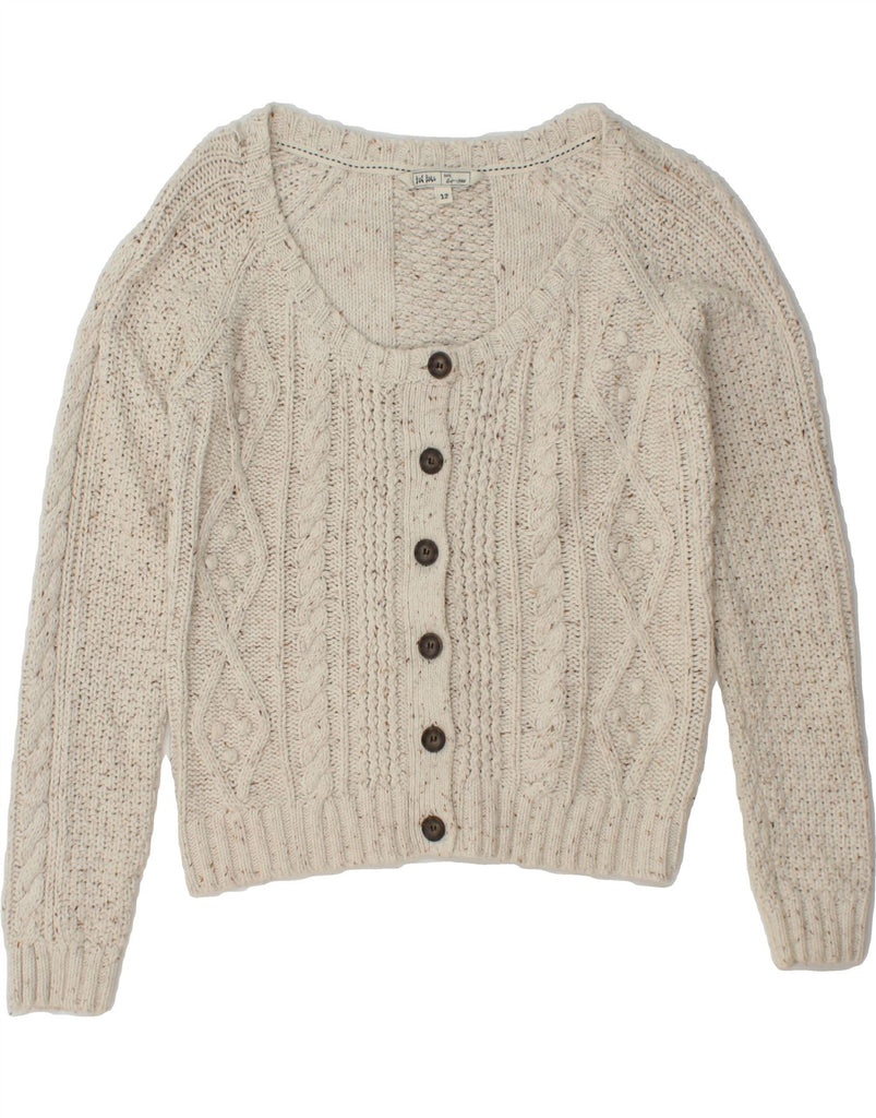 FAT FACE Womens Cardigan Sweater UK 12 Medium Grey Cotton Vintage Fat Face and Second-Hand Fat Face from Messina Hembry 