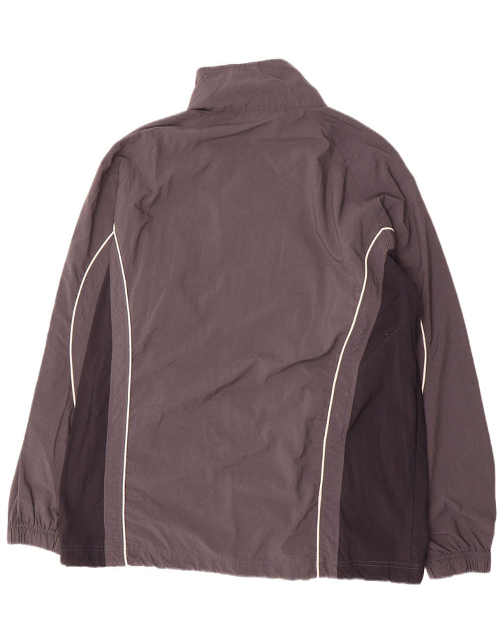 Asics Mens Tracksuit Top Jacket Large Grey Colourblock Nylon