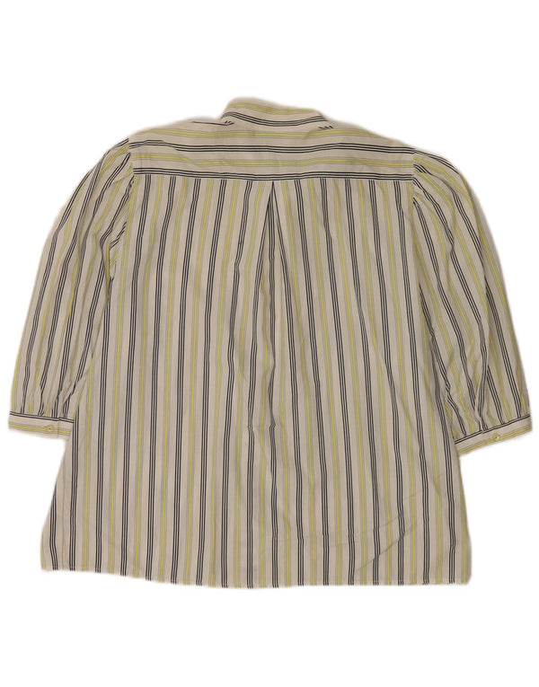 Hammerle Womens 3/4 Sleeve Shirt Blouse EU 44 XL White Striped Cotton
