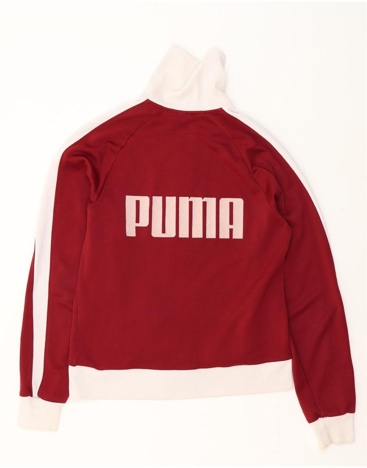 Puma Womens Graphic Tracksuit Top Jacket UK 16 Large Red Colourblock