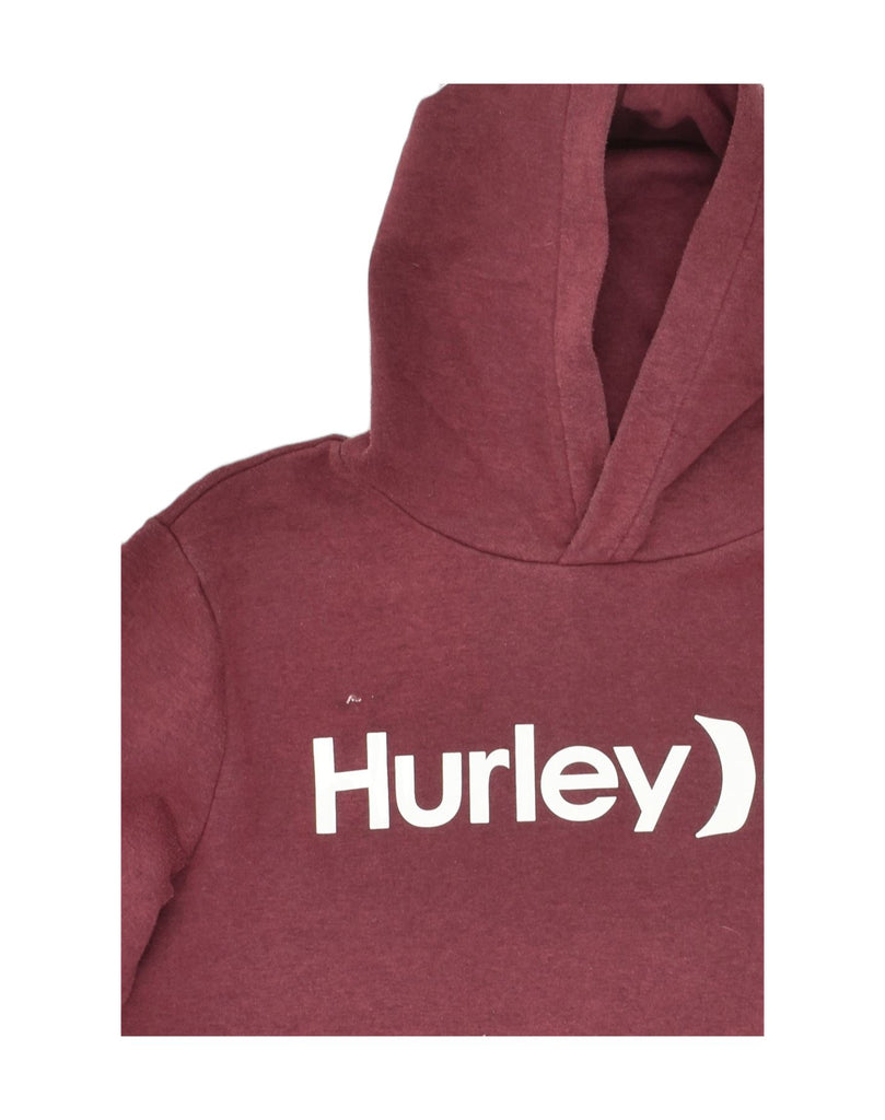 HURLEY Boys Graphic Hoodie Jumper 14-15 Years Maroon Cotton | Vintage Hurley | Thrift | Second-Hand Hurley | Used Clothing | Messina Hembry 