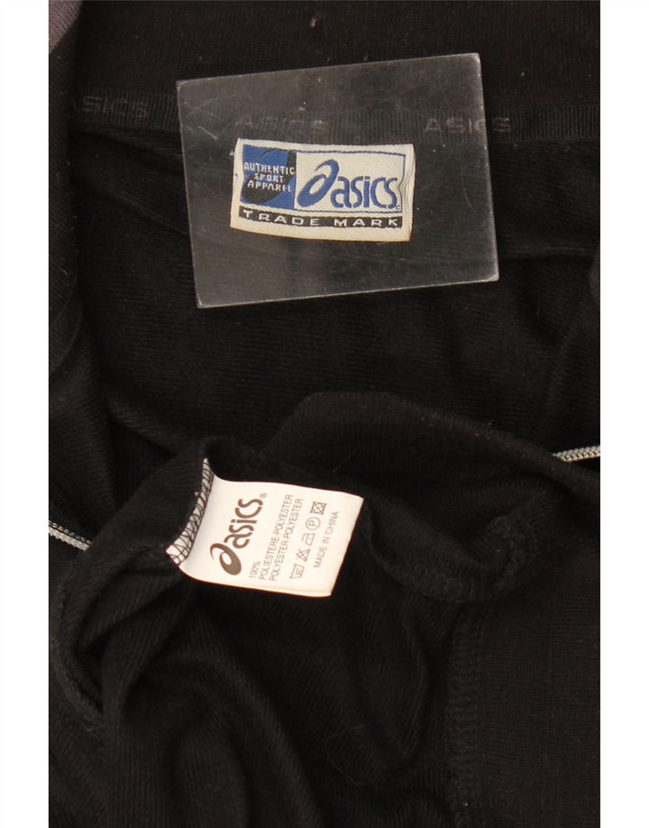Asics Womens Tracksuit Top Jacket UK 14 Medium Black Polyester