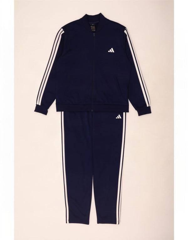 Adidas Womens Full Tracksuit UK 24/26 2XL Navy Blue Polyester