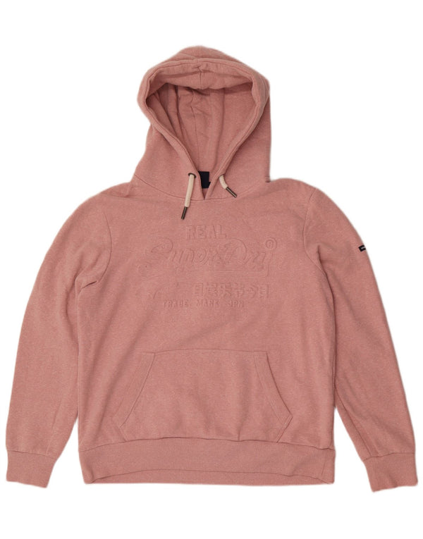 Superdry Womens Graphic Hoodie Jumper UK 16 Large Pink