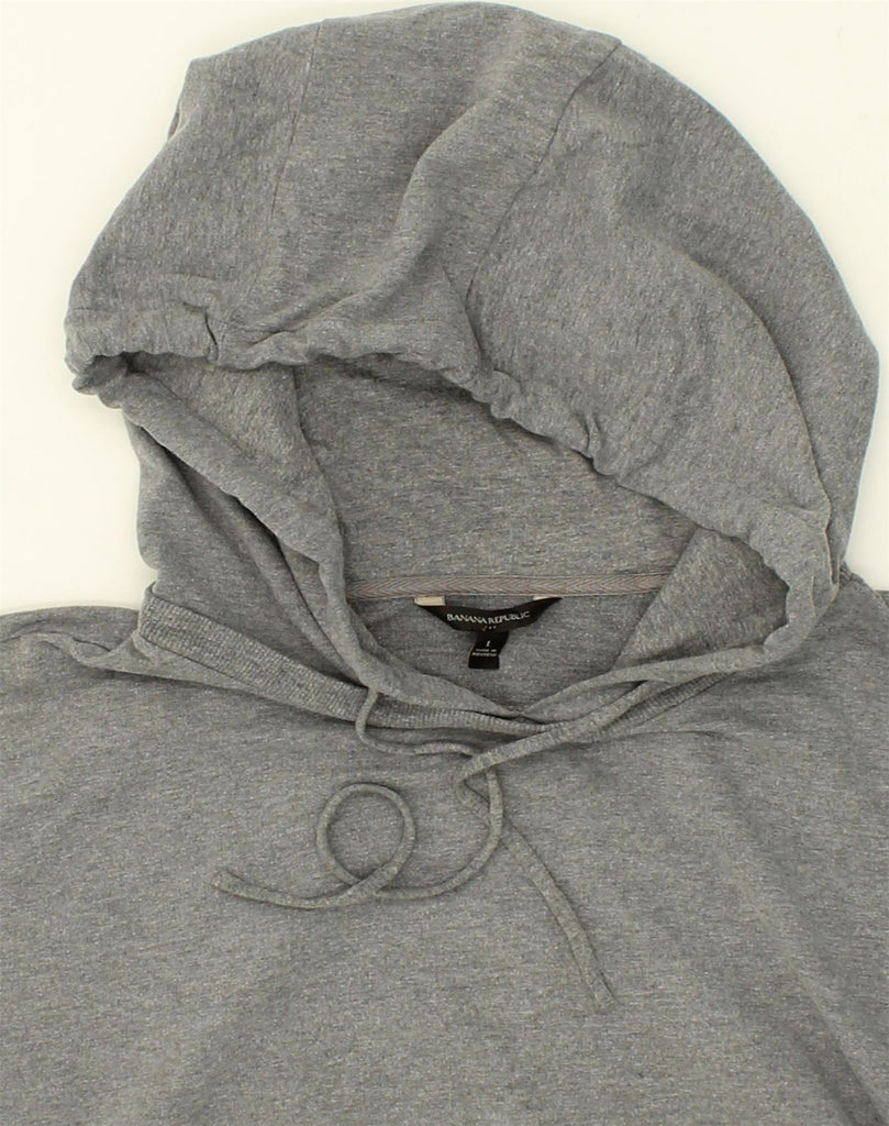 BANANA REPUBLIC Womens Hoodie Jumper UK 16 Large Grey Cotton | Vintage Banana Republic | Thrift | Second-Hand Banana Republic | Used Clothing | Messina Hembry 